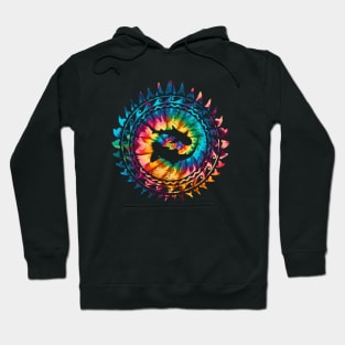 Zebra shark and Whitetip Shark Rainbow Tie Dye Hoodie